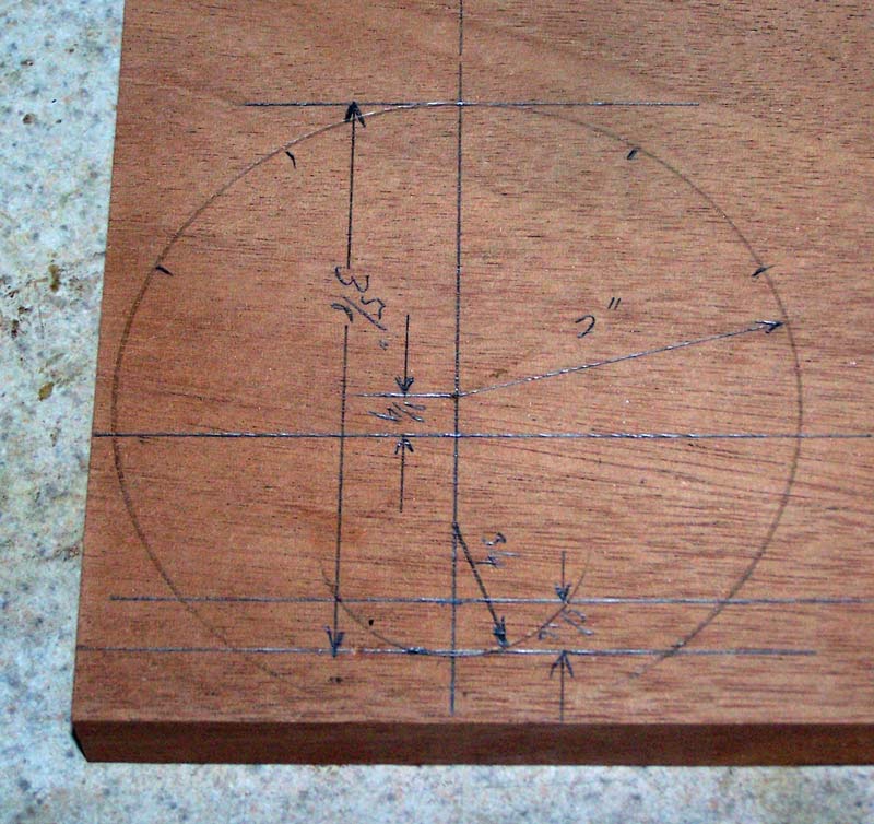 Draw a 3/4" radius arc