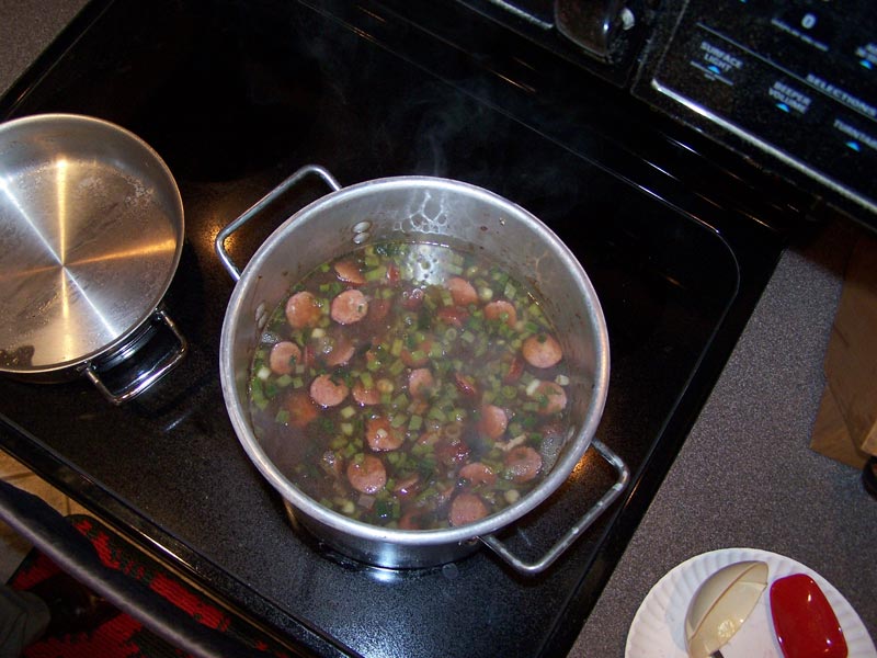 The gumbo prior to simmering